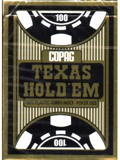 Póker - Copag Texas Hold Em Gold 100% Plasztik Póker Kártya - 2 Jumbo Index - 1 Csomag - Fekete