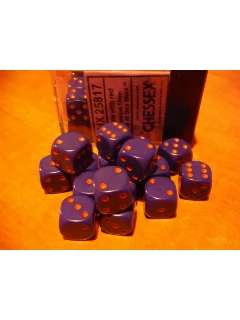 Dobókocka - 6 Oldalú 12mm-es, 36db-os Szett Plexi Dobozban - Opaque 12mm D6 With Pips Dice Blocks - Purple/Red