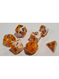 Dobókocka - 7db-os Szett Honey Fehér-Narancs Pearl Neylonban