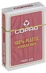 Póker - Copag 100% Plasztik Póker Kártya - 4 Normál Index - 1 Csomag - Piros
