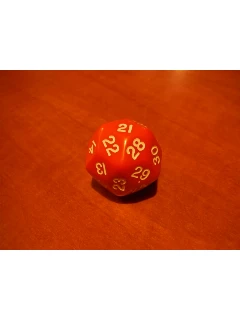 Dobókocka - 30 Oldalú Dobókocka - Opaque Triantakohedron D30 Dice - 33mm - Piros