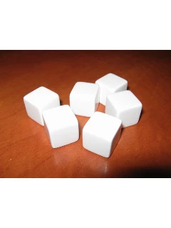 Dobókocka - 6 Oldalú 16mm-es Jelöletlen Dobókocka Fehér - Opaque Polyherdral White D6