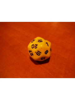 Dobókocka - 30 Oldalú Dobókocka - Opaque Triantakohedron D30 Dice - 33mm - Sárga