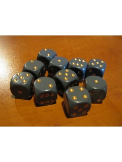 Dobókocka - 6 Oldalú 16mm-es - Opaque 16mm D6 - Grey/Copper