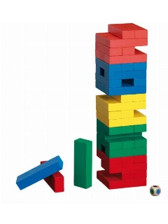 Verflixter Turm Fa - Jenga - 75 x 75 x 300 mm - Színes