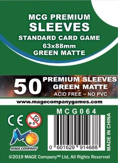 Kártyavédő Fólia - 63x88mm - Mcg Premium Sleeves Green Matte - Standard Card Game (A Fólia Mérete: 66 X 91mm)