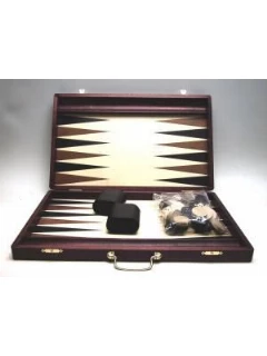 Backgammon - Sötétbarna Fadobozban (46x30cm)