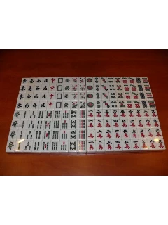 Mahjong Készlet - Professzionális, Zöld Hátú, Műanyag Kövekkel - A Kövek Mérete: 40x29x21mm