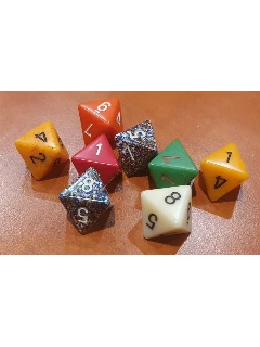 Dobókocka - 8 Oldalú - Vegyes Szín - Opaque Polyhedral D8 Dice