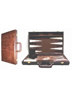 Backgammon - Valódi Bőr Barna (46x30 Cm)