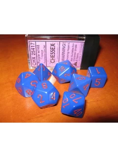 Dobókocka - Többoldalú, 7db-os Szett Plexi Dobozban - Opaque Polyhedral 7-die Sets - Purple/Red