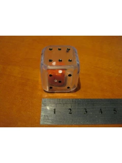 Dobókocka - 6 oldalú kocka a kockában - Double d6 (25mm) - Szintelen/piros