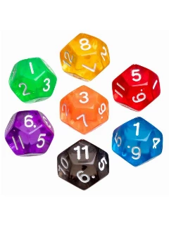 Dobókocka - 12 Oldalú Átlátszó Vegyes Szín